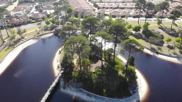 Aerial View of an Lake Island