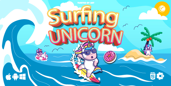 Surfing Unicorn - HTML5 Game Template