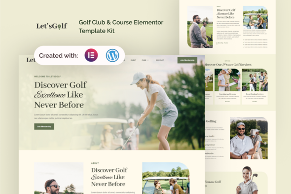 Letsgolf - Golf Club & Course Elementor Template Kit