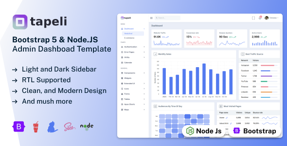 Tapeli - Node Js Admin Dashboard Template