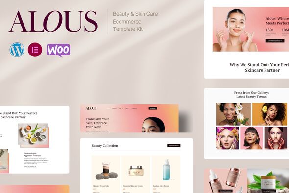 AlouAlous – Beauty & Skin Care Ecommerce Elementor Pro Template Kit – 0 Sold!