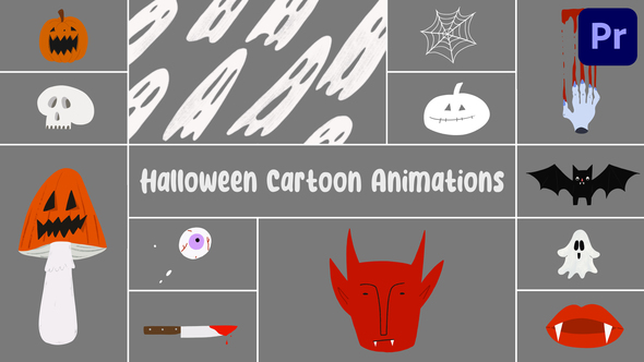 Halloween Cartoon Animations for Premiere Pro