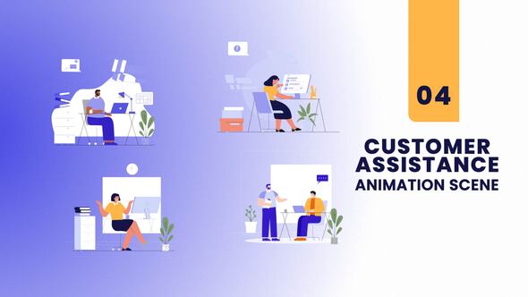 Customer Assistance Animation Scene