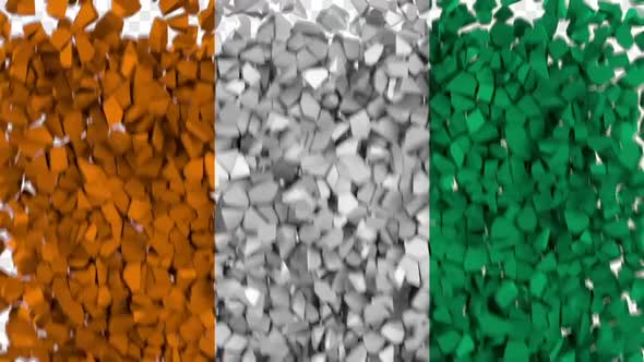 Ivory Coast Flag Breaking Rocks Transition