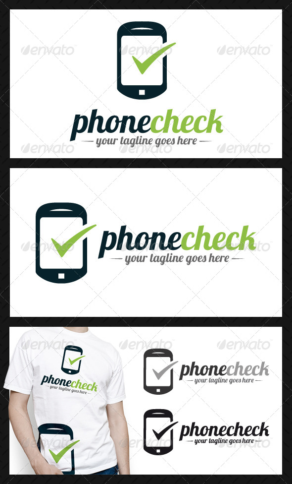 Phone Tick Check Mark Logo Template