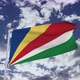 Seychelles Flag With Sky 4k - VideoHive Item for Sale