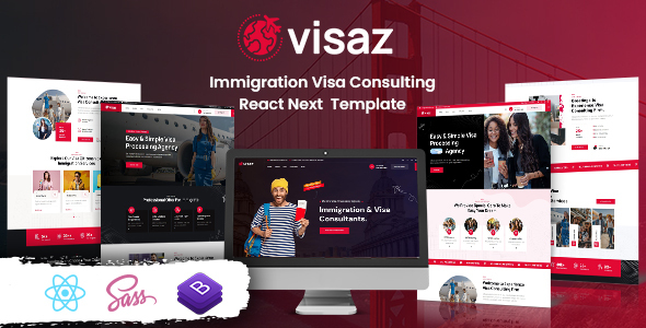 Visaz – Immigration Visa Consulting React Template – 0 Sold!