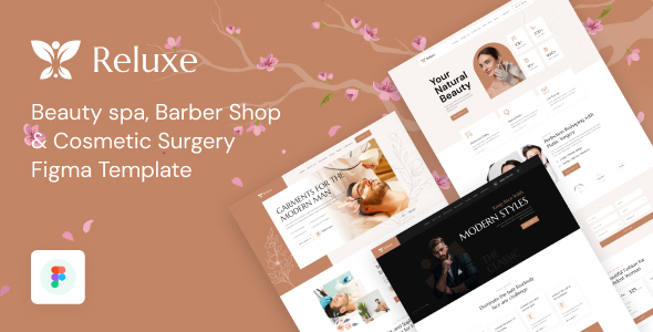 Reluxe - Beauty spa, Barber Shop & Cosmetic Surgery Figma Template