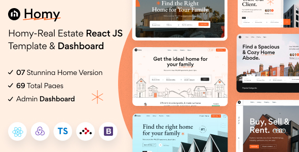 Homy - Real Estate React js Template & Dashboard