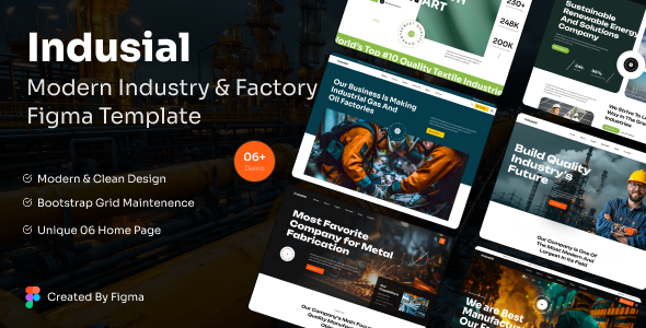 Indusial – Industry & Factory Figma Template – 0 Sold!