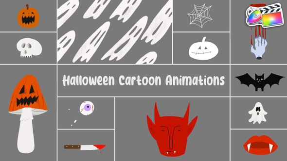 Halloween Cartoon Animations for FCPX alt