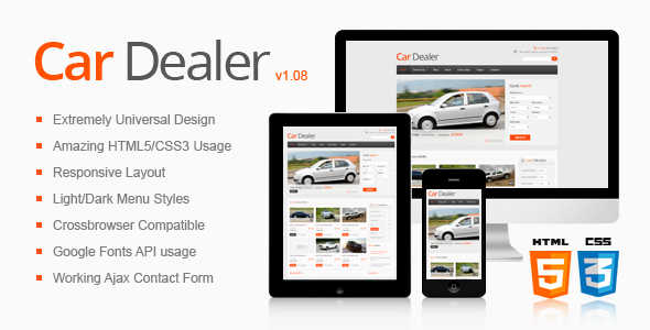 Dealer samochodowy Responsive Szablon HTML5 / CSS3