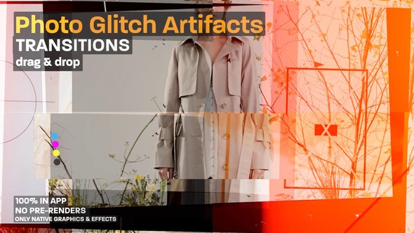 Photo Artifacts Glitch Transitions: Photo-Based Distortions with Glitch Elements