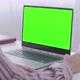 Greenscreen Laptop And Girl Working - VideoHive Item for Sale