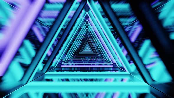 Vj Loop For Background Triangle Blue Colored 4K