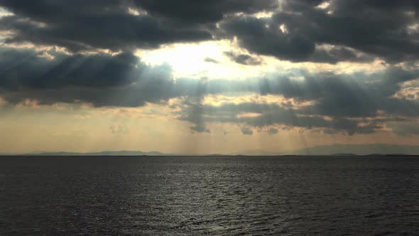 Black Sea Water And Dark Clouds