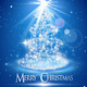Christmas Tree and Light over Blue - GraphicRiver Item for Sale