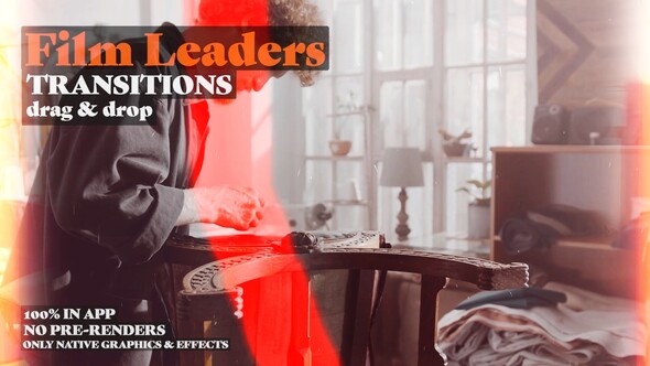 Film Leader Transitions: Retro Transitions Inspired by Classic Broken Old Film