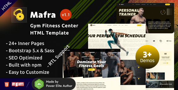 Mafra - Gym Fitness Center Bootstrap 5 HTML Template