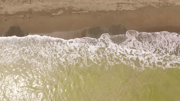 Sandy Beach with Volcanic Sand, Top View