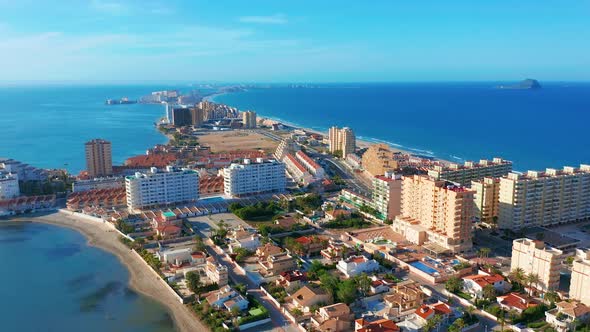 Aerial View. La Manga Peninsula Spain, Cartagena, Murcia