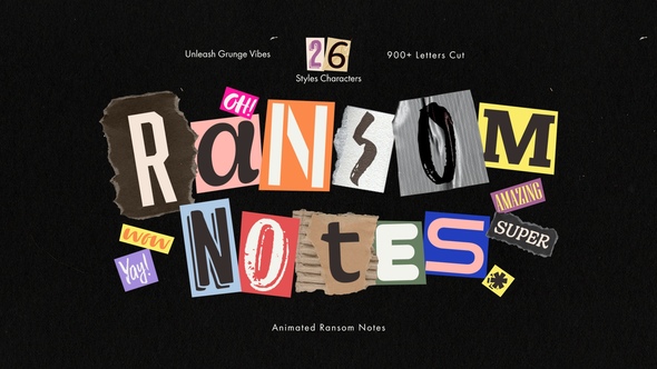 Ransom Note Animated Letters Set