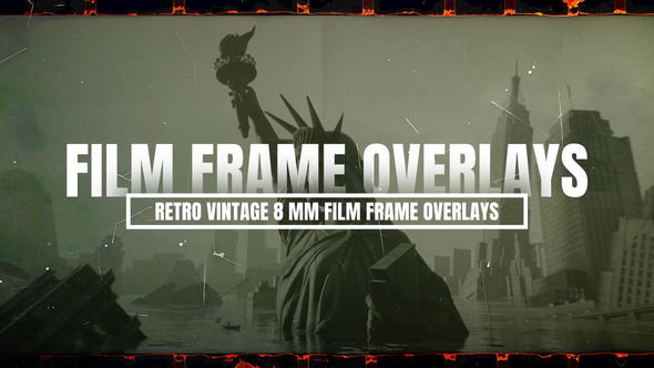 Retro Vintage 8MM Film Frame Overlays For After Effects