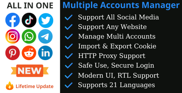 All In One Social Media Multiple Accounts Manager Pro