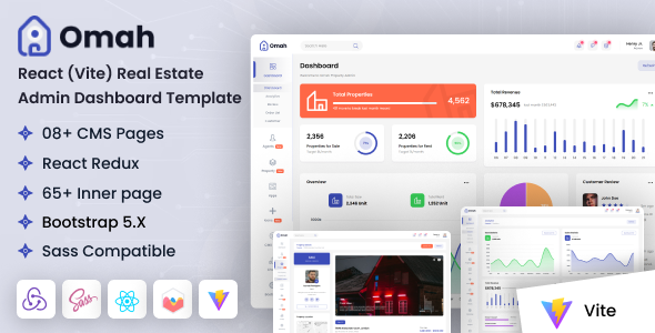 Omah – React (Vite) Real Estate Admin Dashboard Template – 0 Sold!