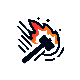 Flaming Hammer Impact Burst Of Fire