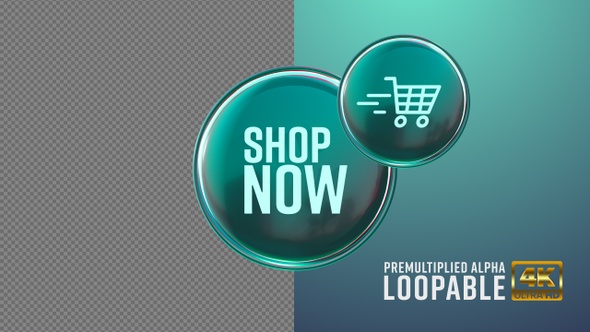 Shop Now Badge Looping with Alpha Channel