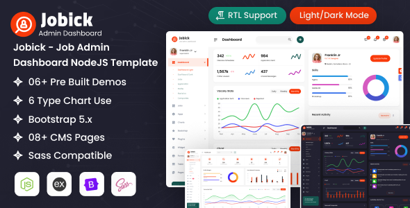 Jobick - Node Js Job Portal  Admin & Dashboard Template