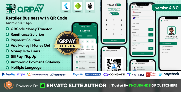 QRPay Agent - Retailer Business with QR Code Android and iOS App