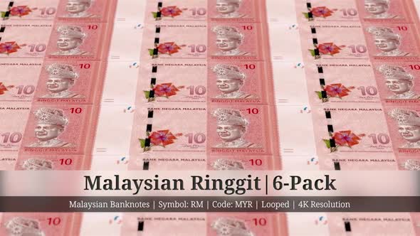 Malaysian Ringgit | Malaysia Currency - 6 Pack | 4K Resolution | Looped