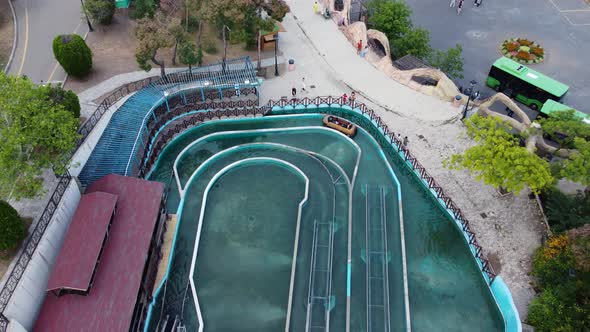 Boat Attraction In The Amusement Park