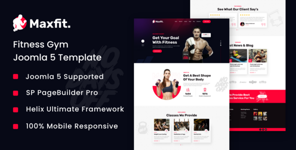 Maxfit - Fitness Gym Joomla 5 Template