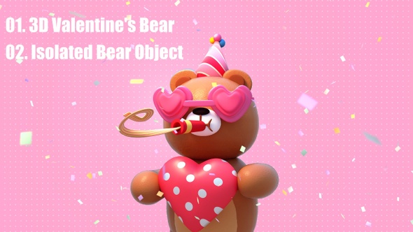 3D Valentine’s Bear Pack