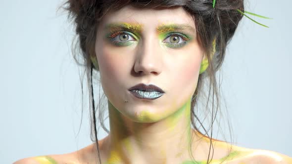 Young Caucasian Woman, Makeup Art.