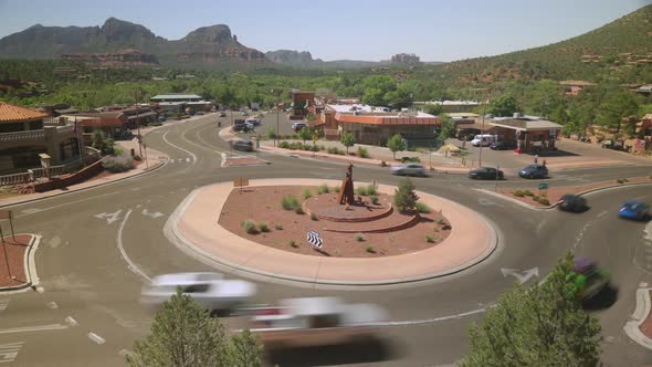 Sedona Traffic Roundabout Time Lapse