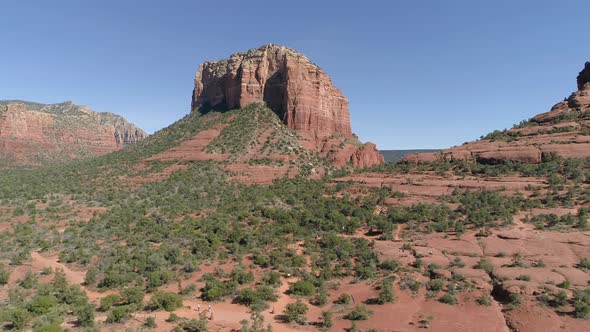 Aerial view of an isolated hill