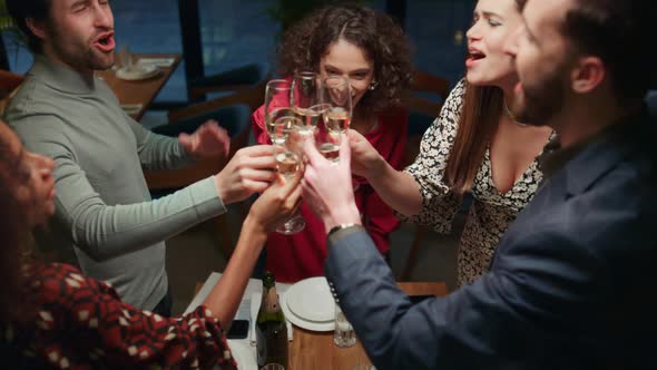 Young People Party Together Drinking Alcohol