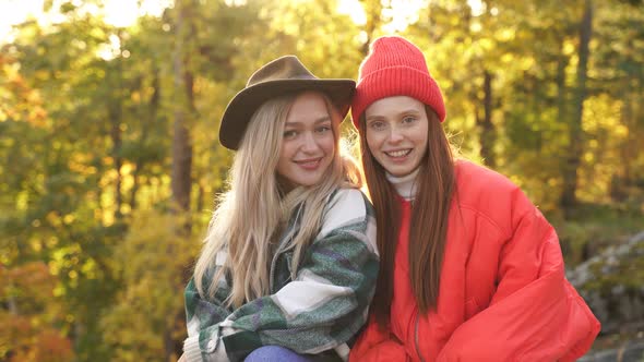 Caucasian Friends Enjoy Time on Mountains