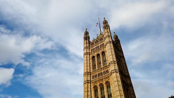 Timelapse of British Parliament, London UK.