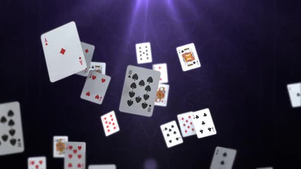 Playing Cards Falling Down - 4K