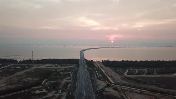 Aerial view Batu Kawan to highway Penang Second Bridge