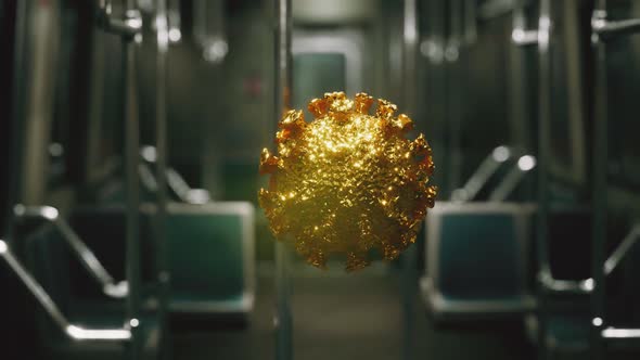 Coronavirus Covid19 Epidemic in Subway Car