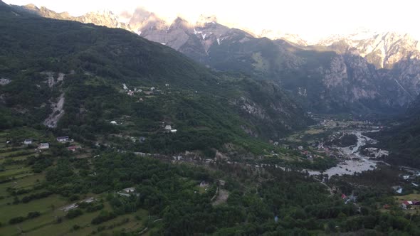 Beautiful Theth Valley Thethi in the Albanian Alps of Albania