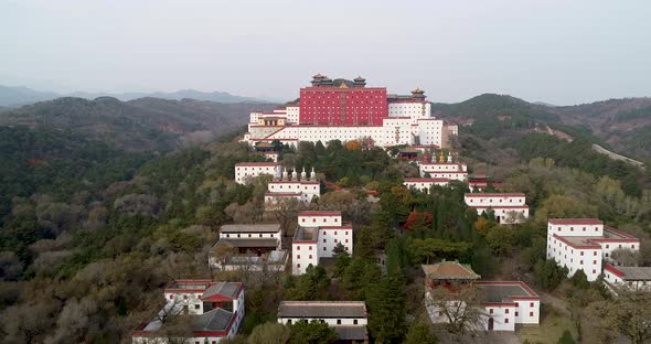 Aerial View of The Putuo Zongcheng Buddhist Temple, Chengde, China