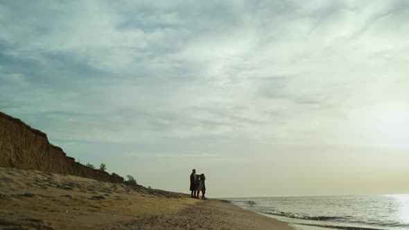 People Group Standing Beach Landscape