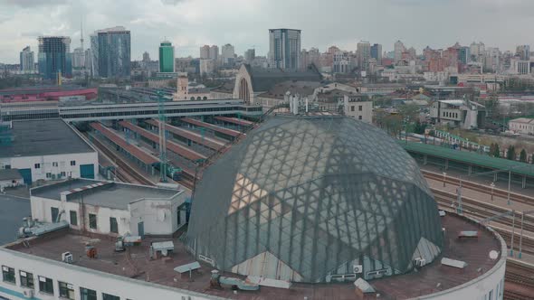 Round Glass Roof of the Building